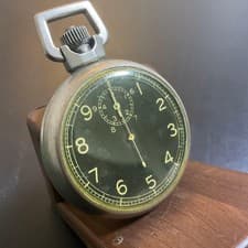 ELGIN Type A-8 Stopwatch Bomb Timer Manual Wind Military 1940s Black Dial 50mm