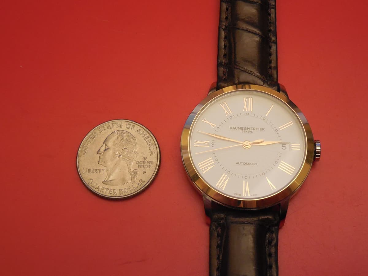 Baume and Mercier 36MM 10223 CLASSIMA 18K ROSE GOLD / STEEL AUTOMATIC DATE WATCH