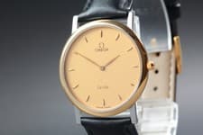 Vintage 1992 Omega De Ville Mens Quartz Gold Dial SS Ref.195.2378 [Near Mint]