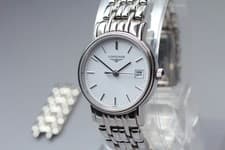 [MINT] LONGINES Grand Classic L4.220.4 Date white Quartz Ladies Watch From JAPAN