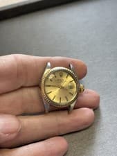 Ladies Rolex Watch Oyster Perpetual Date No Band Two-tone Gold and Stainless 23g