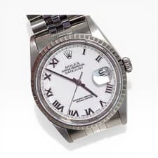Rolex Datejust 36mm Steel Jubilee White Roman Automatic Watch 16220 U Serie 1997