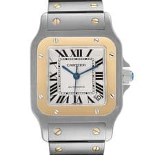 Cartier Santos Galbee XL Steel Yellow Gold Mens Watch W20099C4