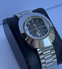 Rado DiaStar Automatic Blue Dial Men’s Watch Tungsten Case Vintage Swiss Date