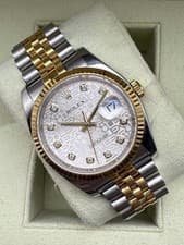 2014 Rolex Datejust 36mm 18K YG/Steel Jubilee Anniversary Diamond Dial  116233