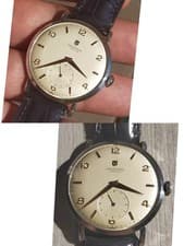 50/60s UNIVERSAL GENEVE CALATRAVA CAL. VINTAGE WATCH WATCHES STEEL CASE 36mm top!