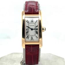 Cartier Tank Americaine Medium Model Quartz 18k Rose Gold Men's W2607456
