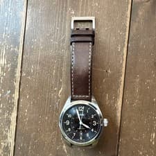 Hamilton Khaki Field Auto Watch H70505833 Black Dial Used Leather Strap