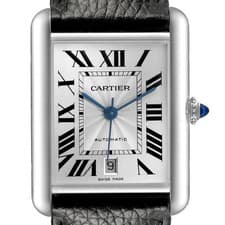 Cartier Tank Must XL Silver Dial Steel Mens Watch WSTA0141 Box Card