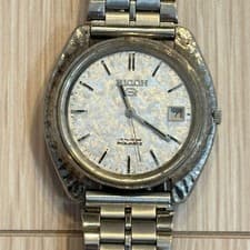 Ricoh Riquartz Silver Watch 37mm 16cm 6.30in Quartz Vintage Japan Rare Working