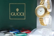 [Near MINT w/Box Paper] Gucci Change Bezel 6 Colors 11/12.2 Gold Women's Watch