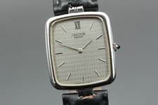 [Near MINT] Vintage SEIKO CREDOR 6020-5180 Gray Dial Tank Quartz Men's Watch
