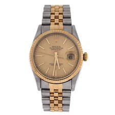 Rolex Oyster Perpetual Datejust Automatic Watch Stainless Steel and Yellow Gold