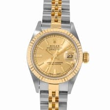 Rolex Datejust 26 69173 Champagne Fluted Steel Yellow Gold Ladies Watch 1993