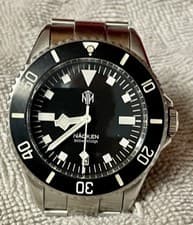 Mint Men's NTH NÄCKEN 40mm Automatic Modern Black Diver with Date Watch