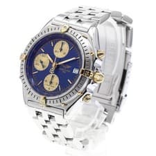 BREITLING CHRONOMAT B13048 40mm SS/YG Blue Dial Automatic Chronograph Date #C462