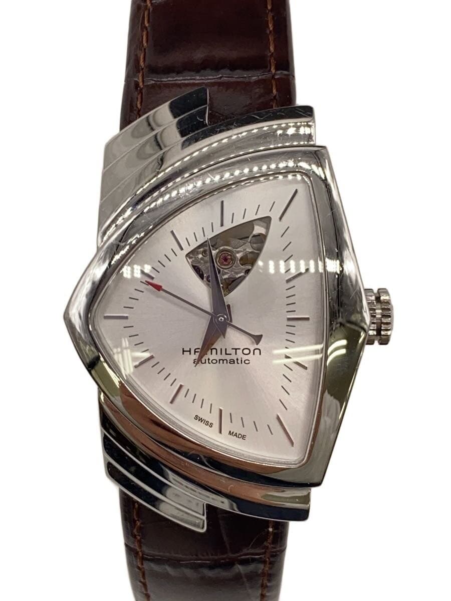 HAMILTON Automatic Watch Analog Leather WHT BRW H245150