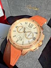 Cartier Calibre 18k Rose Gold Chronograph 42mm w/ Box & Warranty W7100044 3577