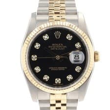 Rolex Datejust 116233 TwoTone 18KY SS Original Black Diamond Dial Watch w/ Paper