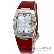 OMEGA 1886.79.40 Constellation Quadrea watch stainless steel leather ladies used