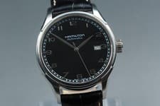 Hamilton Jazzmaster H395150 Black Dial Date AT Swiss Made Mens Watch [Band Wear]