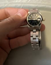 Rolex Datejust Oyster Perpetual Black Dial Smooth Bezel Steel Bracelet Auto