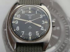 Hamilton Geneve 6bb RAF W-10 vintage issued mens military watch 1974 cal 649 EWO