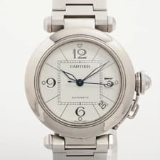 Cartier Pasha C BIG DATE W31074M7 SS SS AT white dial