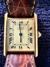 CARTIER  TANK  LOUIS  ROMAN DIAL QUARTZ WATCH-21mm x 28mm