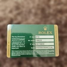 Rolex Yacht-Master 16622 Watch Guarantee Warranty Certificate Card From Japan