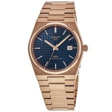 TISSOT PRX POWERMATIC 80 40MM MEN'S ROSE GOLD/BLUE WATCH T1374073304100