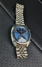 SEIKO Speedtimer 6139-6012 Chronograph 1977 Blue Dial Clean Jubilee Bracelet