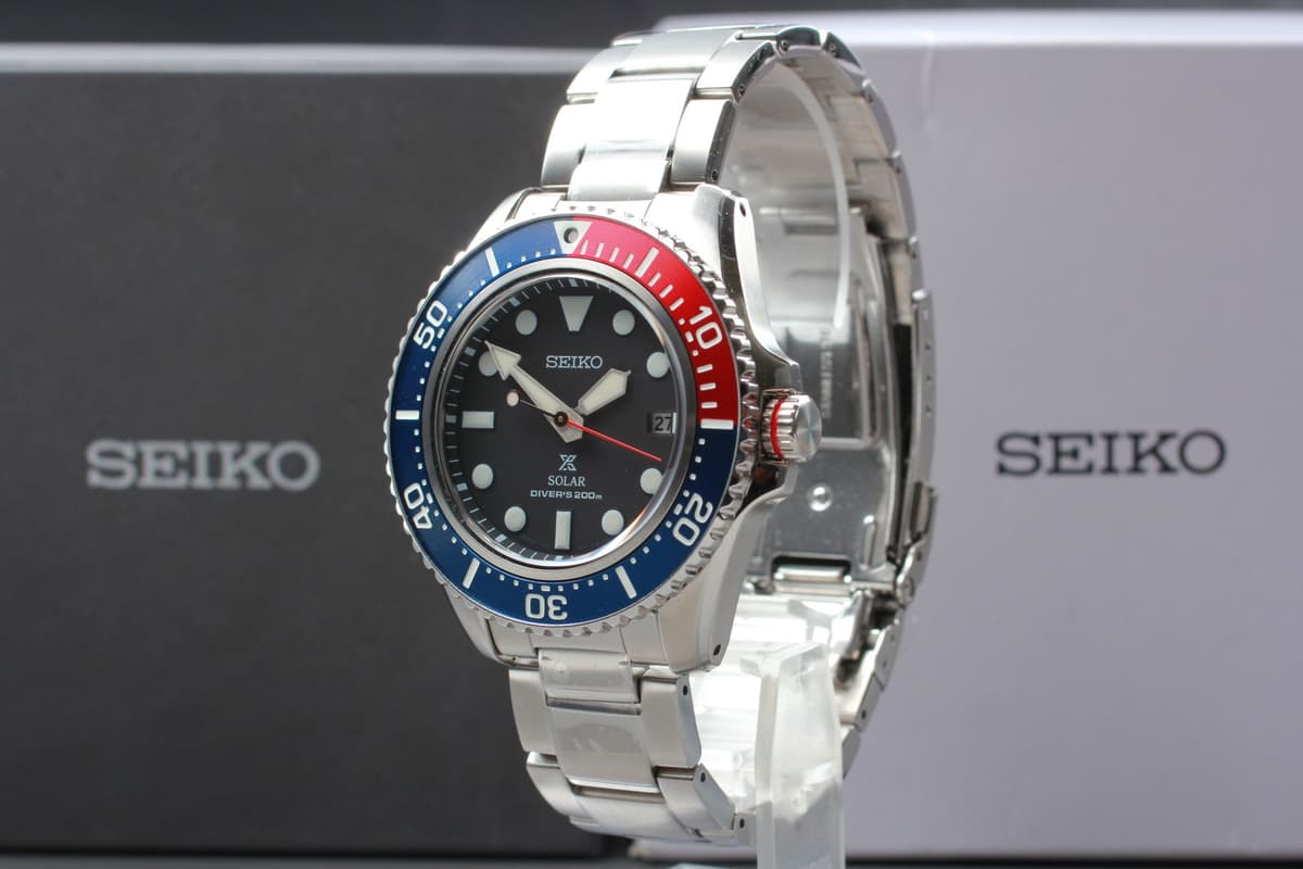[MINT Box]  SEIKO V157-0DP0 Solar Automatic Divers PEPSI Men's Watch From JAPAN
