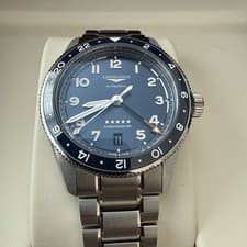 LONGINES SPIRIT ZULU TIME 39mm BLUE L3.802.4.93.6 BOX & PAPERS**worn**