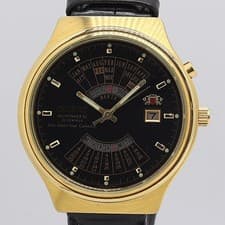 Orient MultiYear Calendar AT Automatic Black Dial Mens Wristwatch Working Luxury