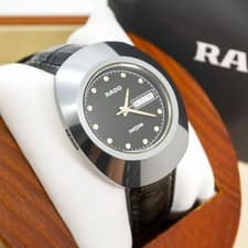 RADO DiaStar Quartz Watch Mens Vintage Timepiece Classic Leather wrist 19cm