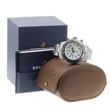 BREITLING SUPER AVENGER A13375 48mm SS White Dial Automatic Chronograph #C253