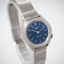 LONGINES UltraChron Automatic Ladies Watch Navy Blue Silver 26mm Genuine USED