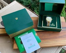 1987 Rolex Date 15053 18K Gold & Stainless Steel Wristwatch Mint - Box & Papers