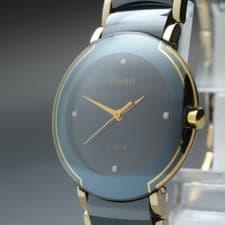 Near MINT RADO Diastar Jublie 129.0301.3 Coupole Black 4PD Quartz Unisex Watch