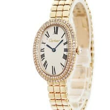 Cartier Baignoire SM 820911A6 Complete serviced K18YG solid gold, original