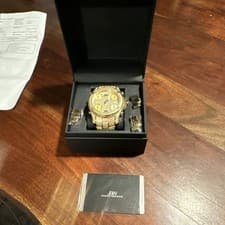 JBW Diamond Accent Gold Men's Wristwatch JB-6213-A with Box, Extra Links