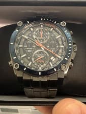 Bulova Precisionist Chronograph 300M Stainless Steel Black Dial Watch w/ Box