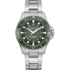 *BRAND NEW* Hamilton Khaki Navy Scuba Green Dial Stainless Men's Watch H82525160
