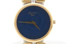 Vintage [Exc +5] Christian Dior 3026 Navy Dial Quartz Analog Watch From JAPAN