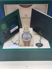Rolex Datejust 126233 WIMBLEDON 36mm Jubilee Bracelet with Gold Bezel Box Papers