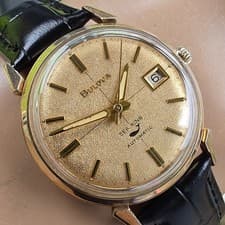 Vintage BULOVA SEA KING men's watch Matte granular dial with crosshair 1969
