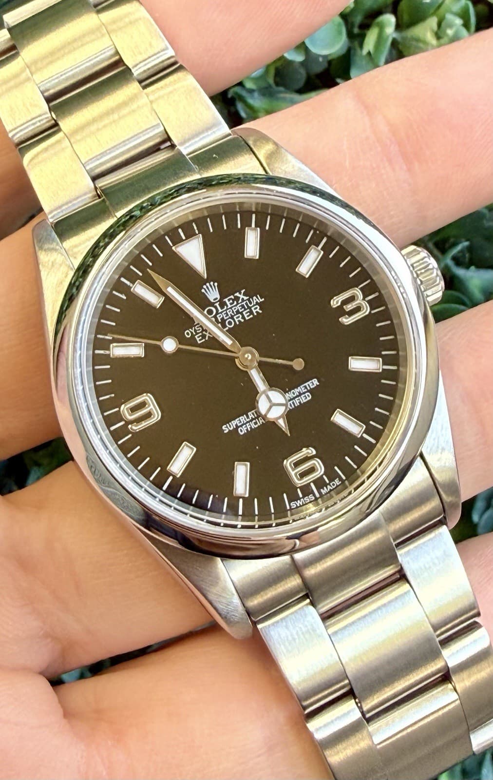 2001 Rolex Explorer 114270 Black Dial SS Oyster 36mm Watch Only RSC Card