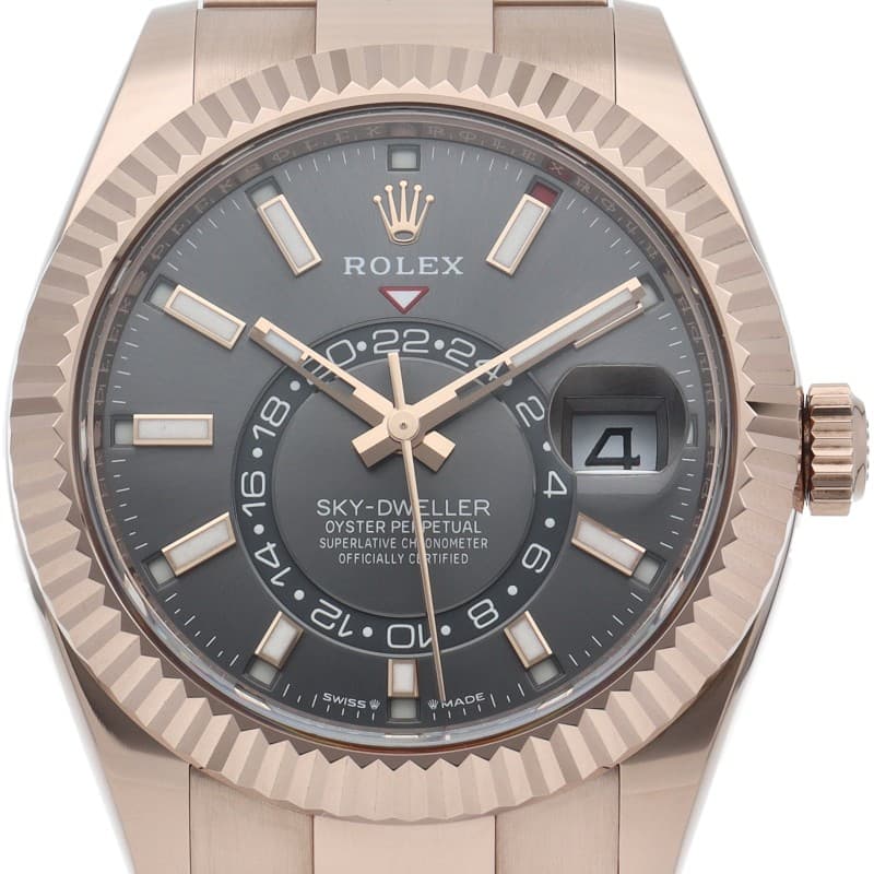 ROLEX Sky-Dweller Watch Oyster Slate 336935 18K Pink Gold mensWatch gray USED