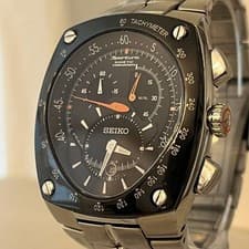 SEIKO Watch Sportura Kinetic SNL015 Black Dial Stainless Steel Men's Wristwatch
